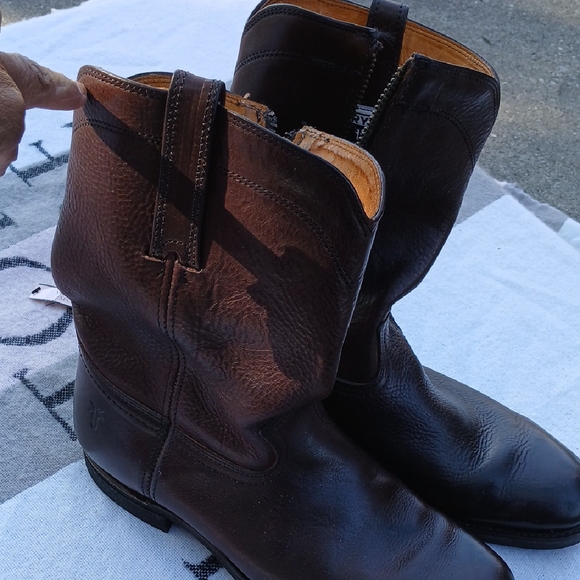 Frye Dark Leather Ankle Boots - Picture 4 of 16